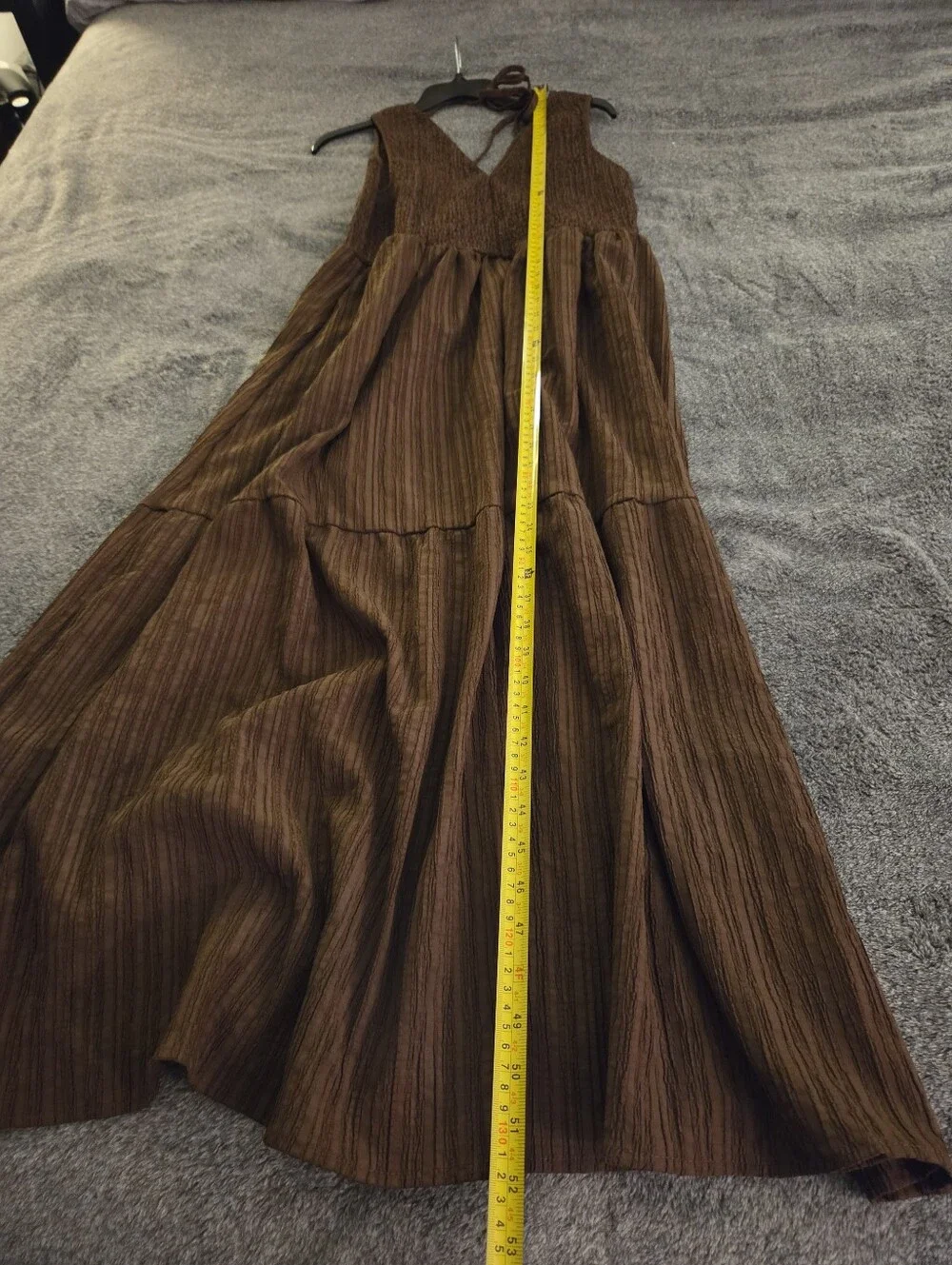 ASOS Design Crinkled Tiered Midi Sundress Size L - Picture 7 of 9